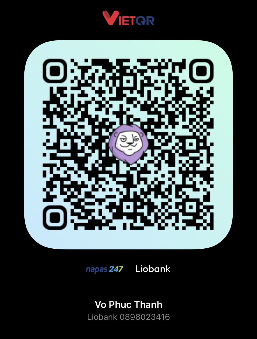 QR thanh toán VietQR - Vo Phuc Thanh - Liobank